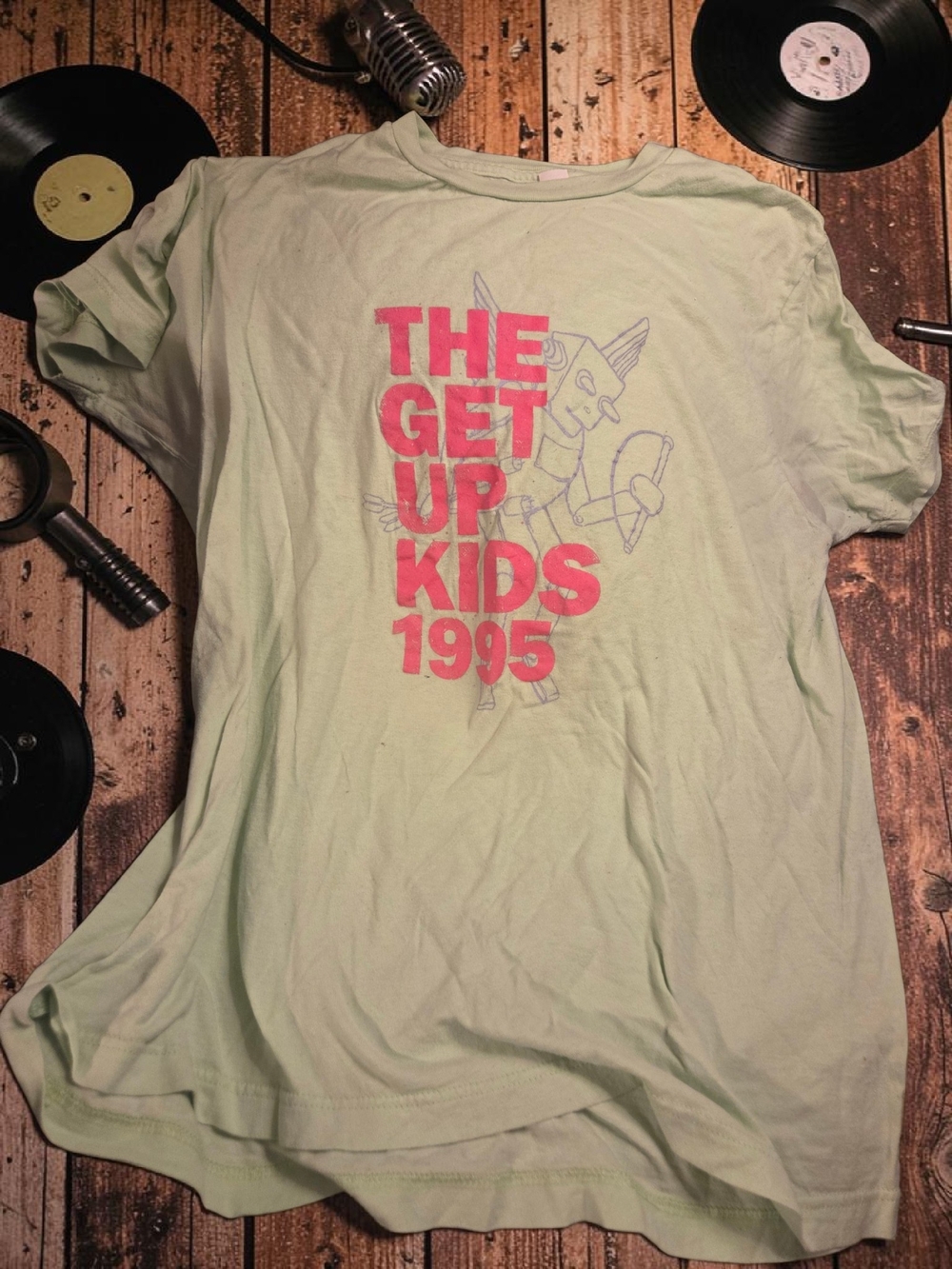 The Get Up Mens 1995 Kids Graphic Tee - Light Green